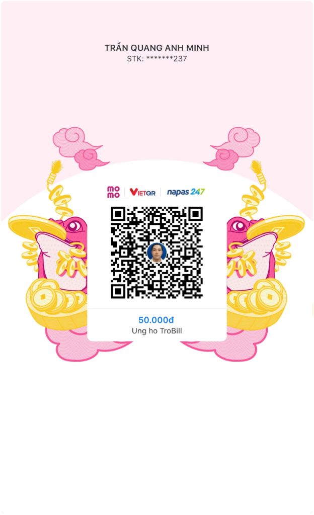 QR Code MoMo ủng hộ TrọBill