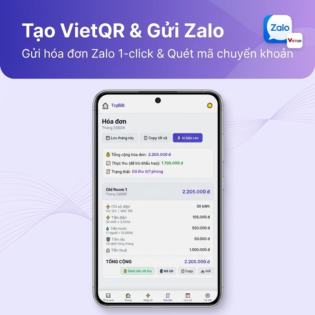 Báo cáo thu tiền