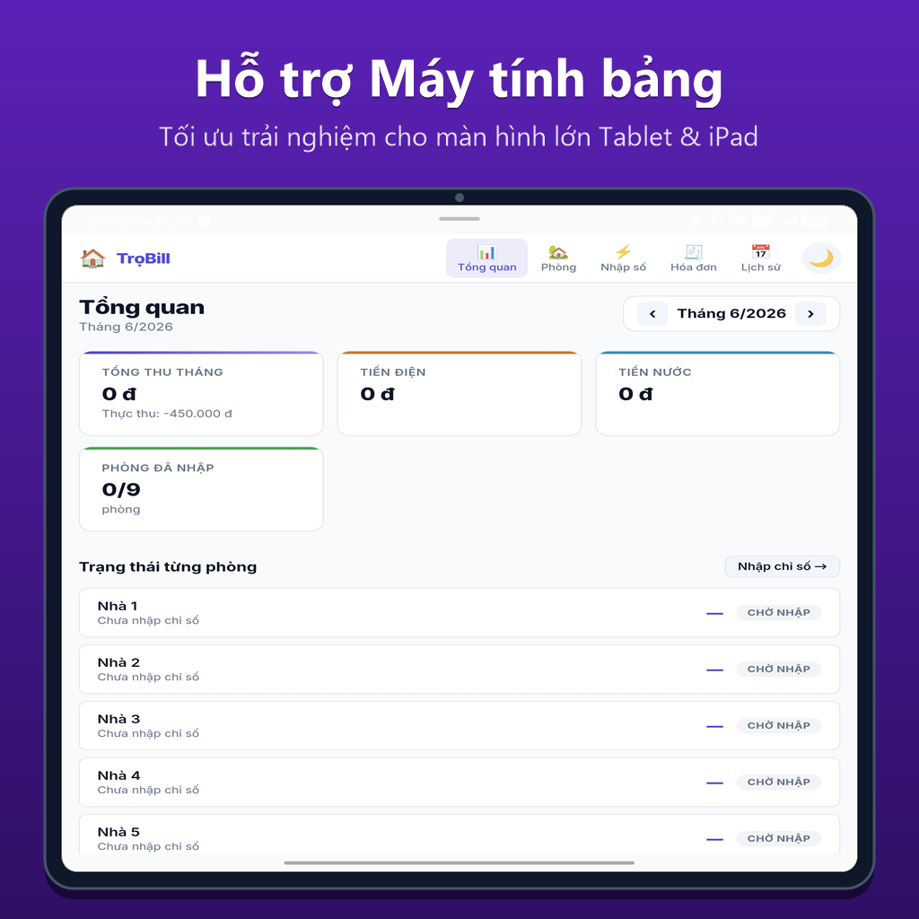 Giao diện Máy tính bảng